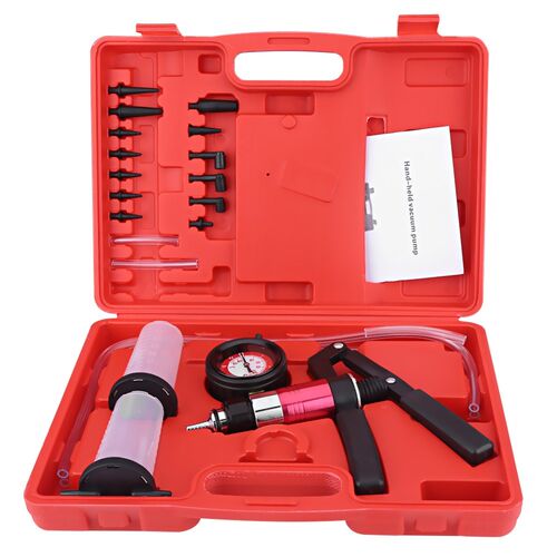 Hand Held Vacuum Pump Pressure Tester Kit Brake Bleeder Test