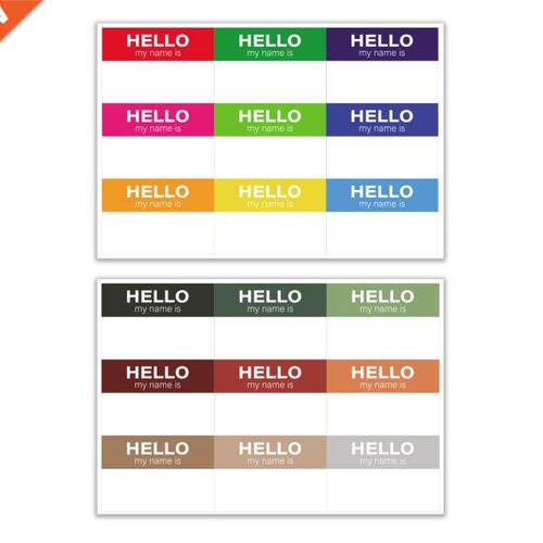 45pcs Colorful Name Tag Rainbow Name Stickers For Themed Par