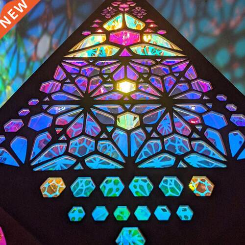 Wooden Hollow LED Projection Night Lamp Bohemian Colorful P