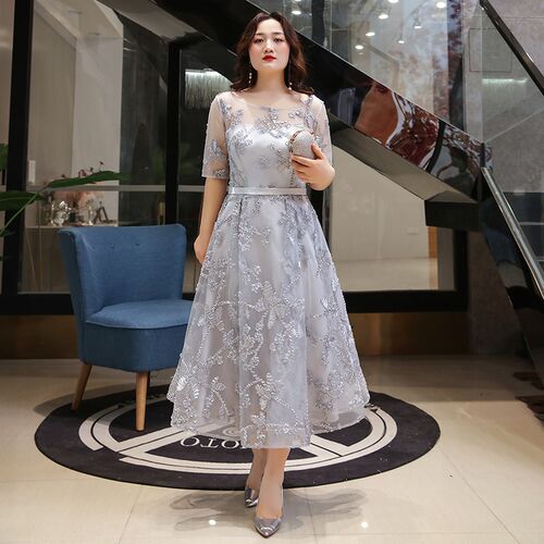 Formal Prom Dresses A-Line Burgundy Women Party Night Half-s