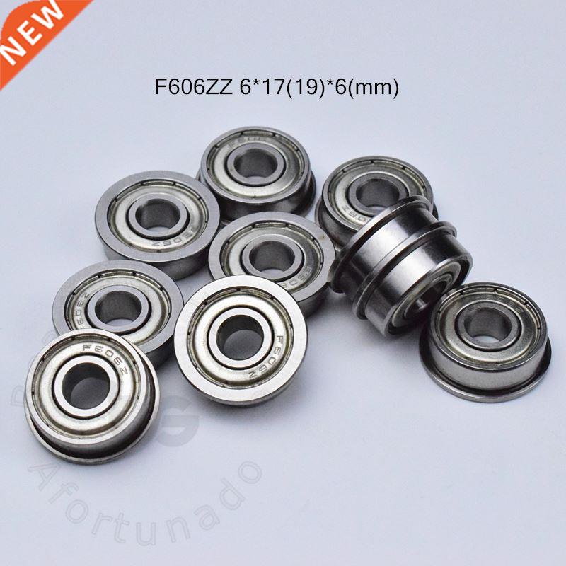 Flange 10pcs F606ZZ 6*17(19)*6(mm) Free shipping chrome ste
