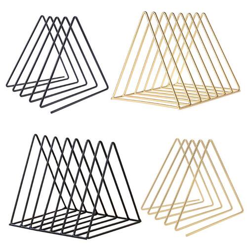 Metal Iron Storage LP Record Rack Triangle Shaped Book Magzi