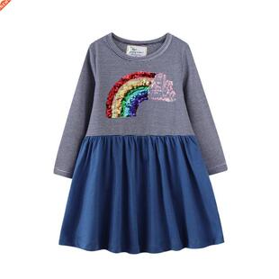 Jumping Meters New Arrival Princess Rainbow Girls Party Dres