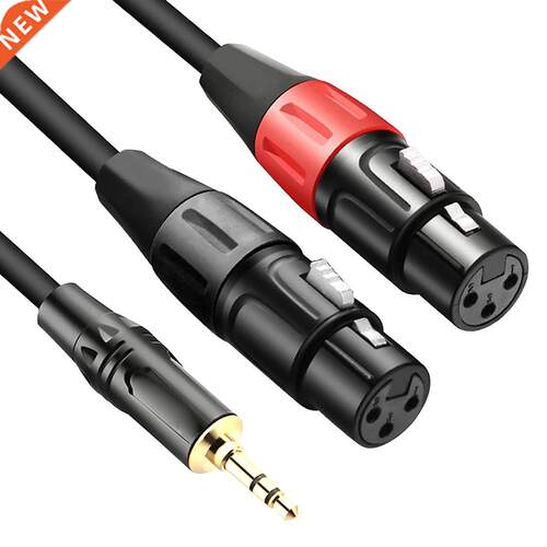 3.5mm Stereo Jack Male to Dual XLR Male OFC Conductor Aux Au