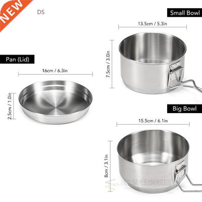 Campng Cookware Kt Stanless Steel Food Bowl Pan Cook Set