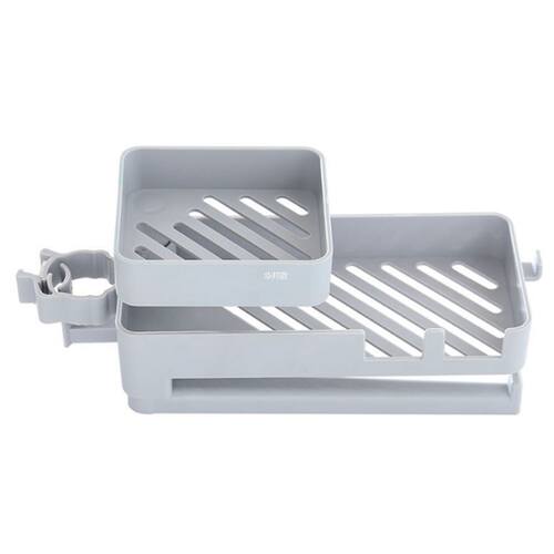Drain Rack Organizer Sink Faucet For Dish Cloth Double Layer