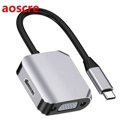 USB-C 4K HD Type C to HDMI-Compatible VGA Converter Adapter
