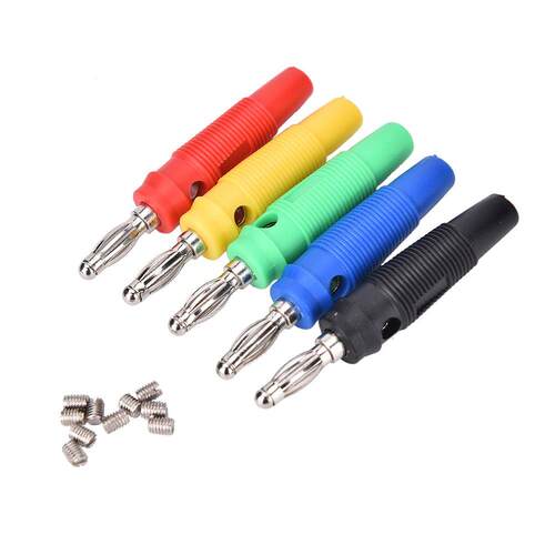 10 Pcs 4MM Banana Plug Audio Speaker Connectors Amplifier Sp