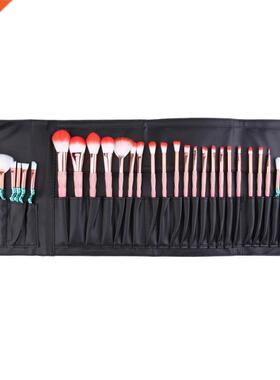 Sac de brosse cosmétique professionnel noir PU grande