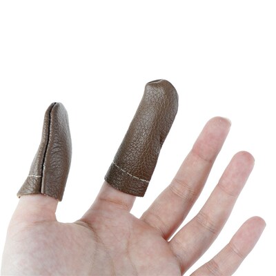 1 Pair DIY Thumb Index Thimble Finger Protector Leather Need