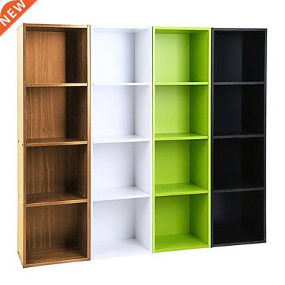 Adjustable / 4 Shelf Bookcase Storage Bookshelf Wood Furnit