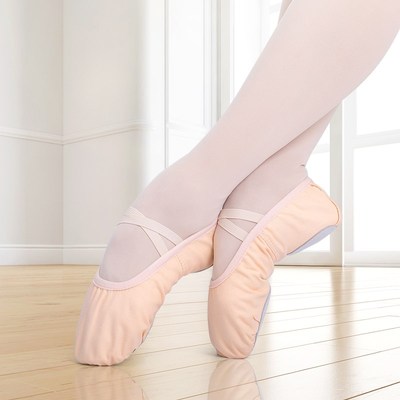 Girls Ballet Shoes Canvas Soft Sole Ballet Dance Slippers Ch