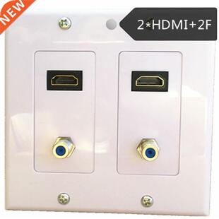 2HDMI Wall Plate Composite Video Audio Adapter Jack Outlet P