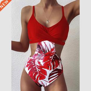 One Piece Swimwear Women 2022 Monokini Swimsuit Printed Bath