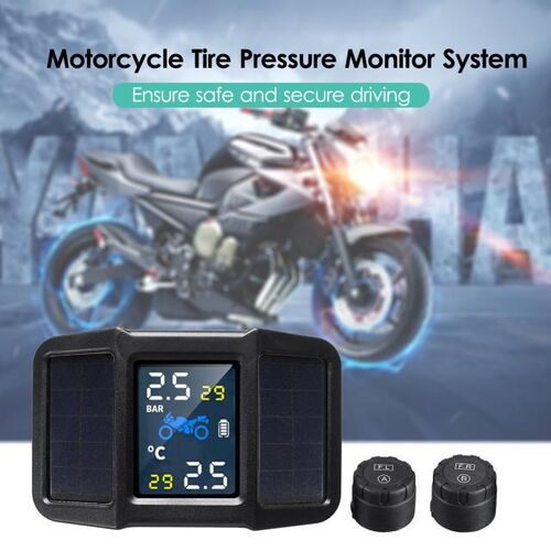 USB Solar Charging Motorcycle TPMS Monitor Motor Tire Pressu