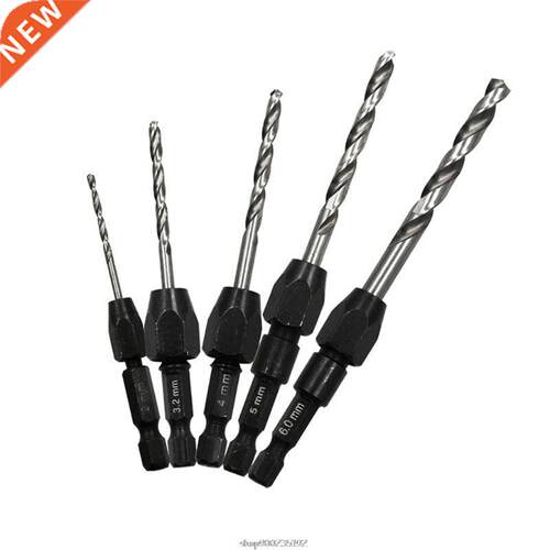 5 Pcs HSS Quick Change Twist Handle Spiral Drill Bit Set Hex