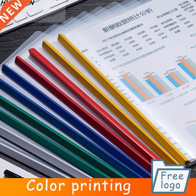 10 Pieces Color Transparent Draw Rod Folder File Report Resu