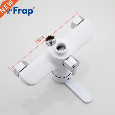 1 Set 35cm White Outlet Pipe Bath Shower Faucet Brass Body