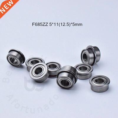 Flange 10pcs F685ZZ 5*11(12.5)*5mm Free shipping chrome ste