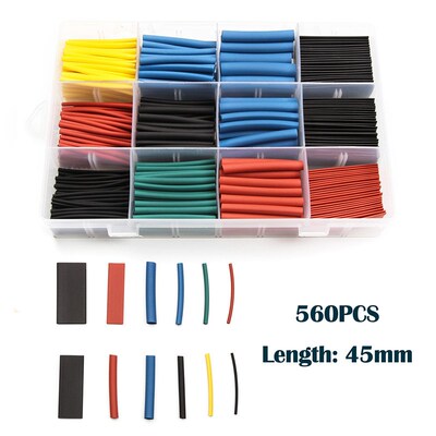 560pcs 45mm Heat Shrink Tube Set Insulation Shrinkable Tubin
