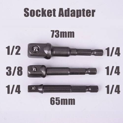 pcs Chrome Vanadium Steel Socket Adapter Set Hex Shank 1/4&q