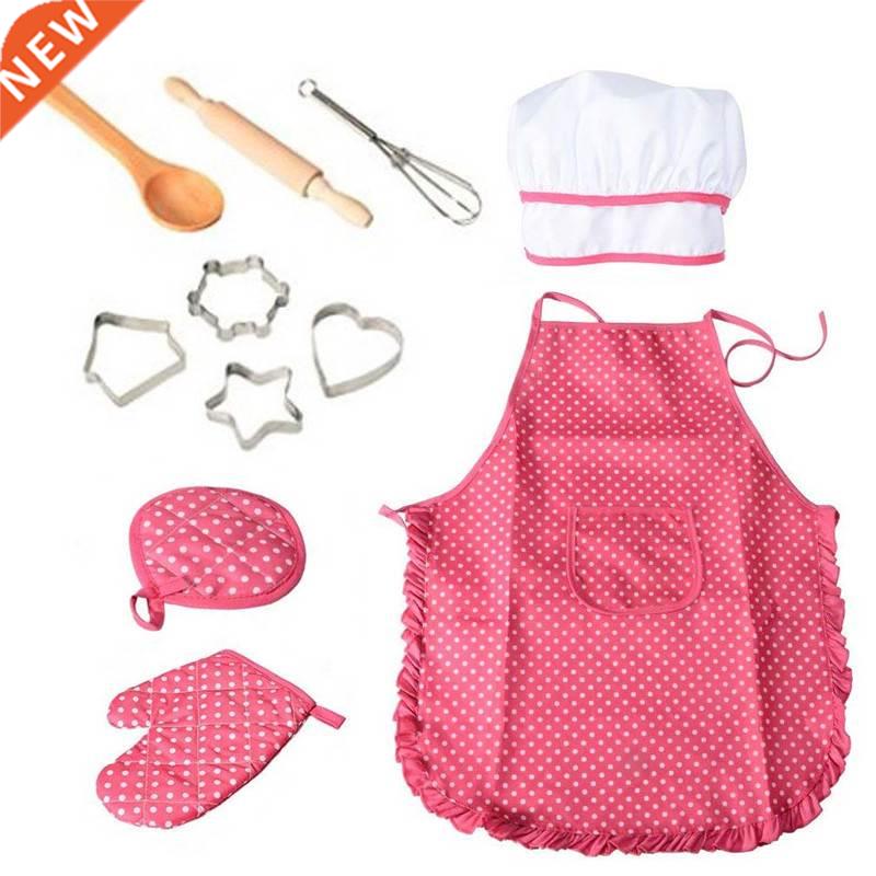 11/14 pcs Apron for Little Girls Kids Cooking Baking Set Che