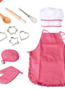 11/14 pcs Apron for Little Girls Kids Cooking Baking Set Che