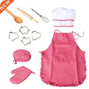 11/14 pcs Apron for Little Girls Kids Cooking Baking Set Che