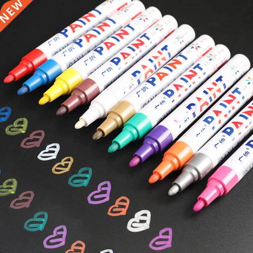 12 Colors White Waterproof Rubber Permanent Paint Marker Pen