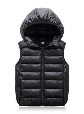 OLEKID 2022 Autumn Winter Children Vest Hooded Boy Sleeveles