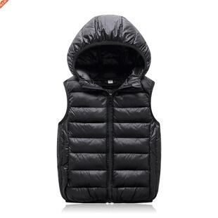 OLEKID 2022 Autumn Winter Children Vest Hooded Boy Sleeveles