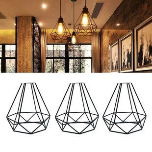 Modern Lampshade Pendant Light Lamp Cage Shades Black Iron H