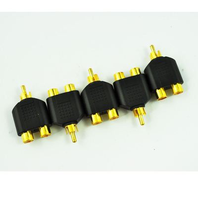 5 pcs RCA AV Audio Y Splitter Plug Adapter 1 Male to 2 Femal