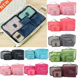 6Pcs/Set Clothes Luggage Packing Cube Organizer Suitcase Tr