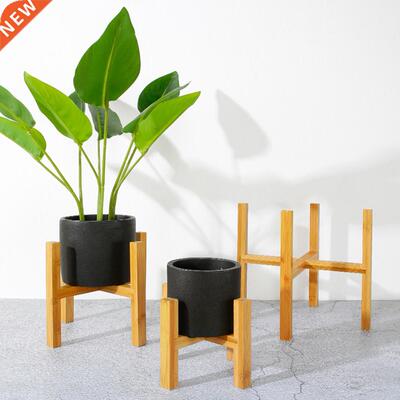New Portable Single Bay Bamboo Flower Stand Mini Flower Pot