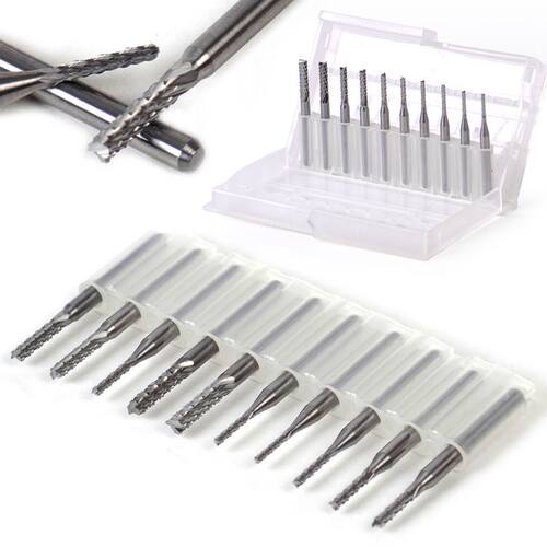 10pcs Corn Milling Cutter 1.-.175mm PCB CNC Engraving Tool