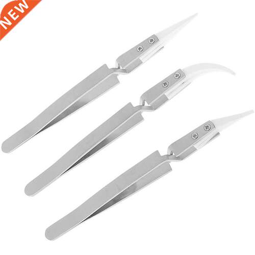 3 Pack Antistatic Ceramic Tweezers Tweezers Inverted Tweezer
