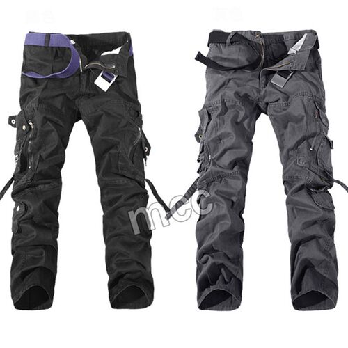 Military Tactical pants men Multi-pocket washed overalls men