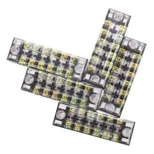 5 Pcs 600V 15A 6 Positions 2 Rows Barrier Screw Terminal Blo