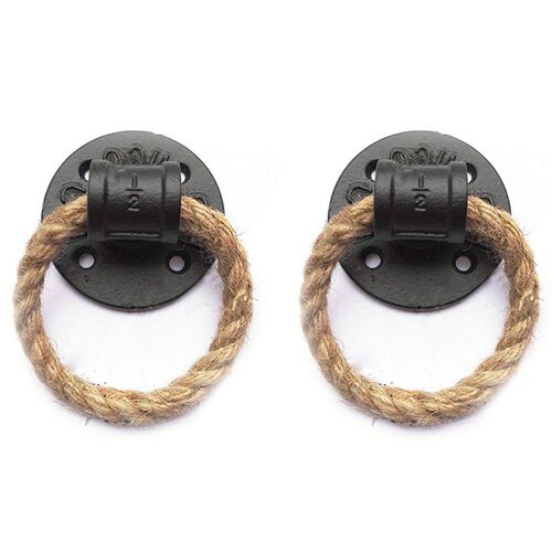 2Pcs Vintage Towel Rack Ring Industrial Style Wall Mount Tow