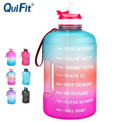 QuiFit 3.78L 2.2L 1.3L 128oz Gallon Water Bottle with Straw