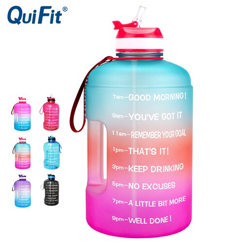 QuiFit 3.78L 2.2L 1.3L 128oz Gallon Water Bottle with Straw