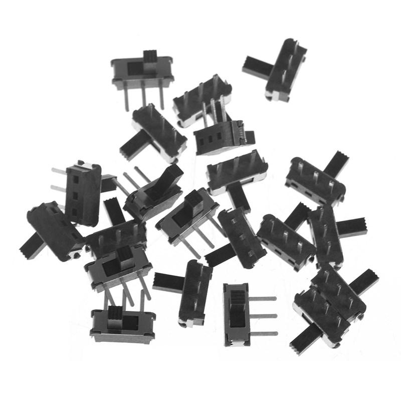 20Pcs/Set 3-Pin SPDT 1P2T Micro Slide Switch Latching Toggle