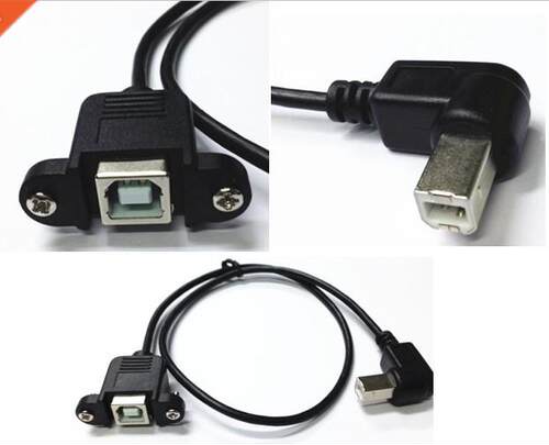 USB 2.0 B female to Right 90 angle B male printer short exte