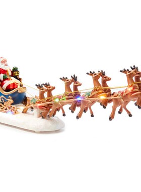 Winter Wonder Lane Christmas Village Set Santa Sleight with