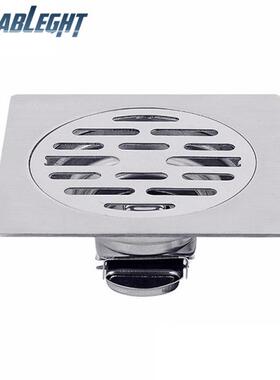 Stainless Steel Floor Drain Square Bathroom Drain Water Quic