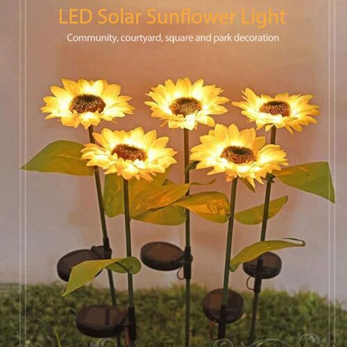 HOT Led Solar Sunflower Flower Light Outdoor Waterproof