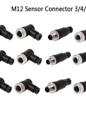 M12 Sensor Connector Waterproof Male&female Plug Scr