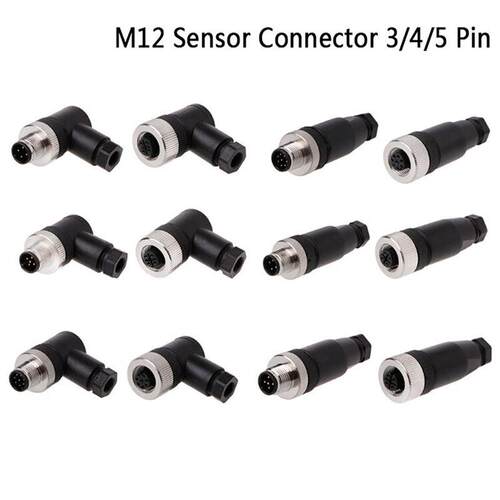 M12 Sensor Connector Waterproof Male&female Plug Scr