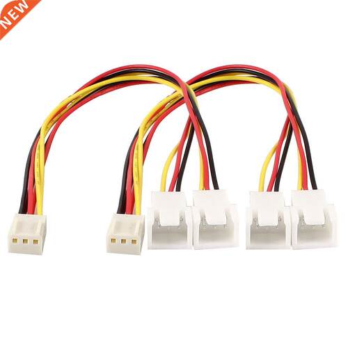 2 x 3 pin PC fan splitter extension cable female 20 cm